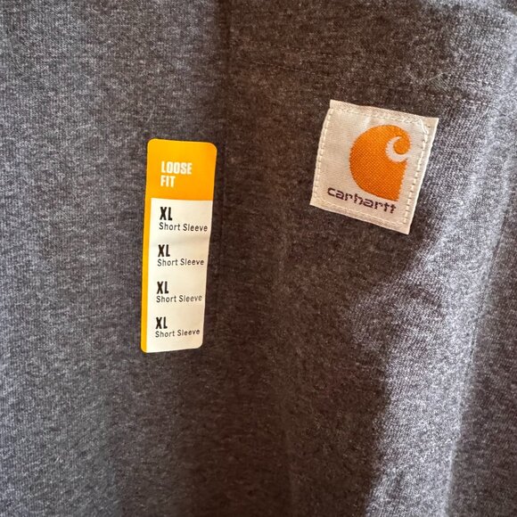 Carhartt T-Shirt Men's XL Dark Gray Loose Fit Short Sleeve Pocket tee - Picture 3 of 6